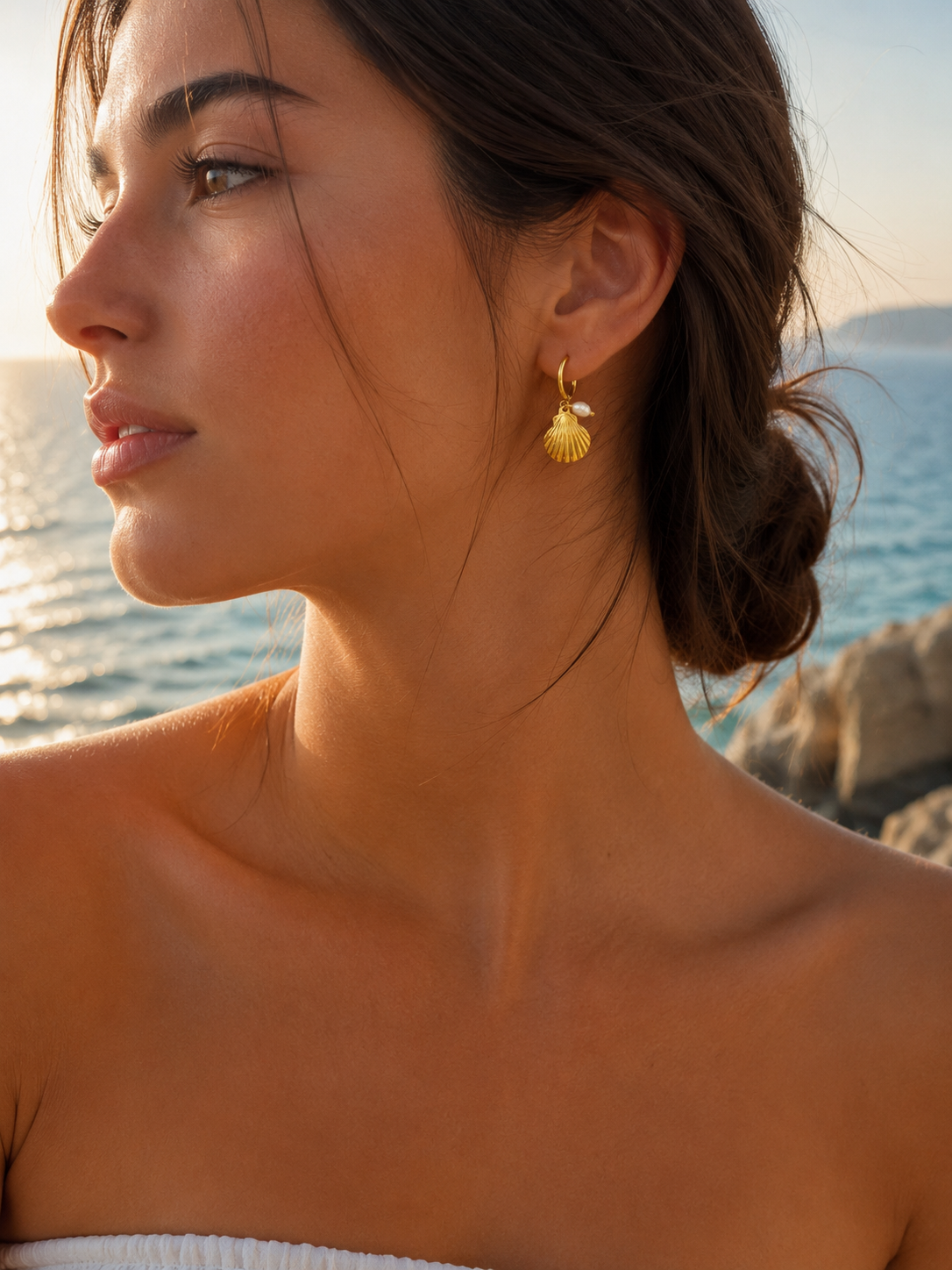 Pearl Shell Hoops