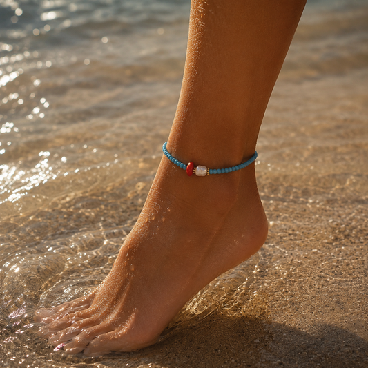 Coral Pearl Anklet