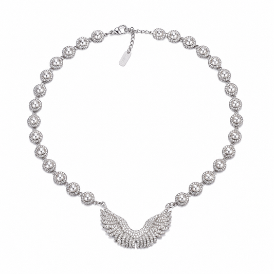 Angel Wings Riviera Necklace Silver