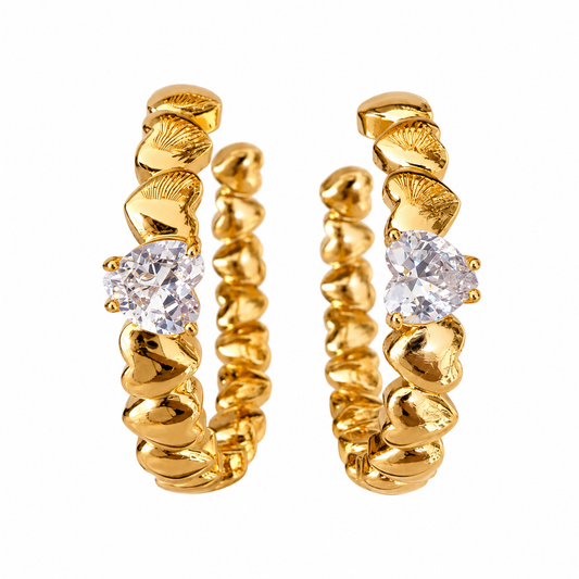 Crystal heart earrings