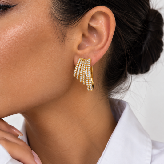 Celeste Pavé Hoops