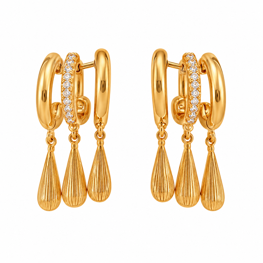 Golden Cascade Hoops
