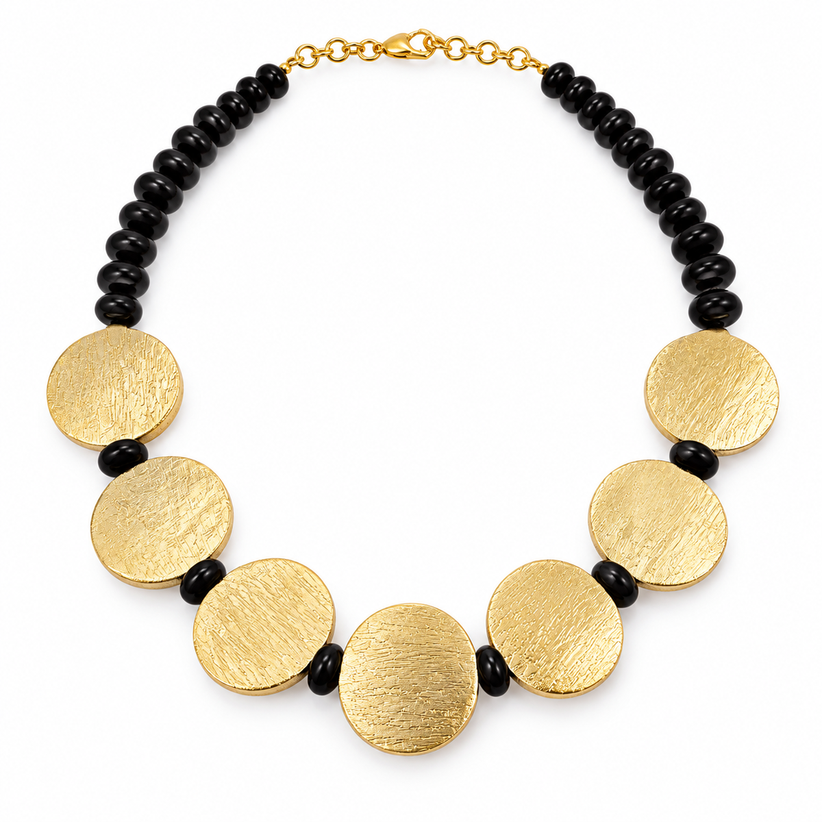 Golden Wood Statement Necklace