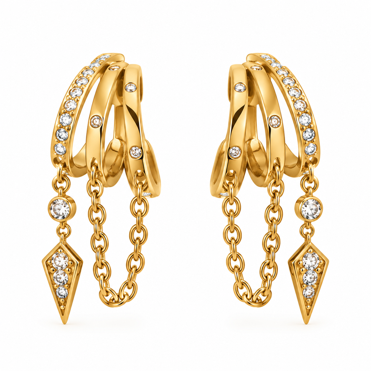 Triple Luxe Cascade Earrings