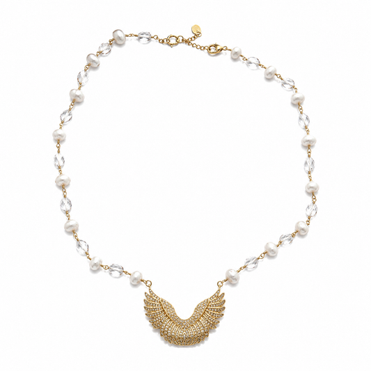 Celestial Wings Pearl Necklace
