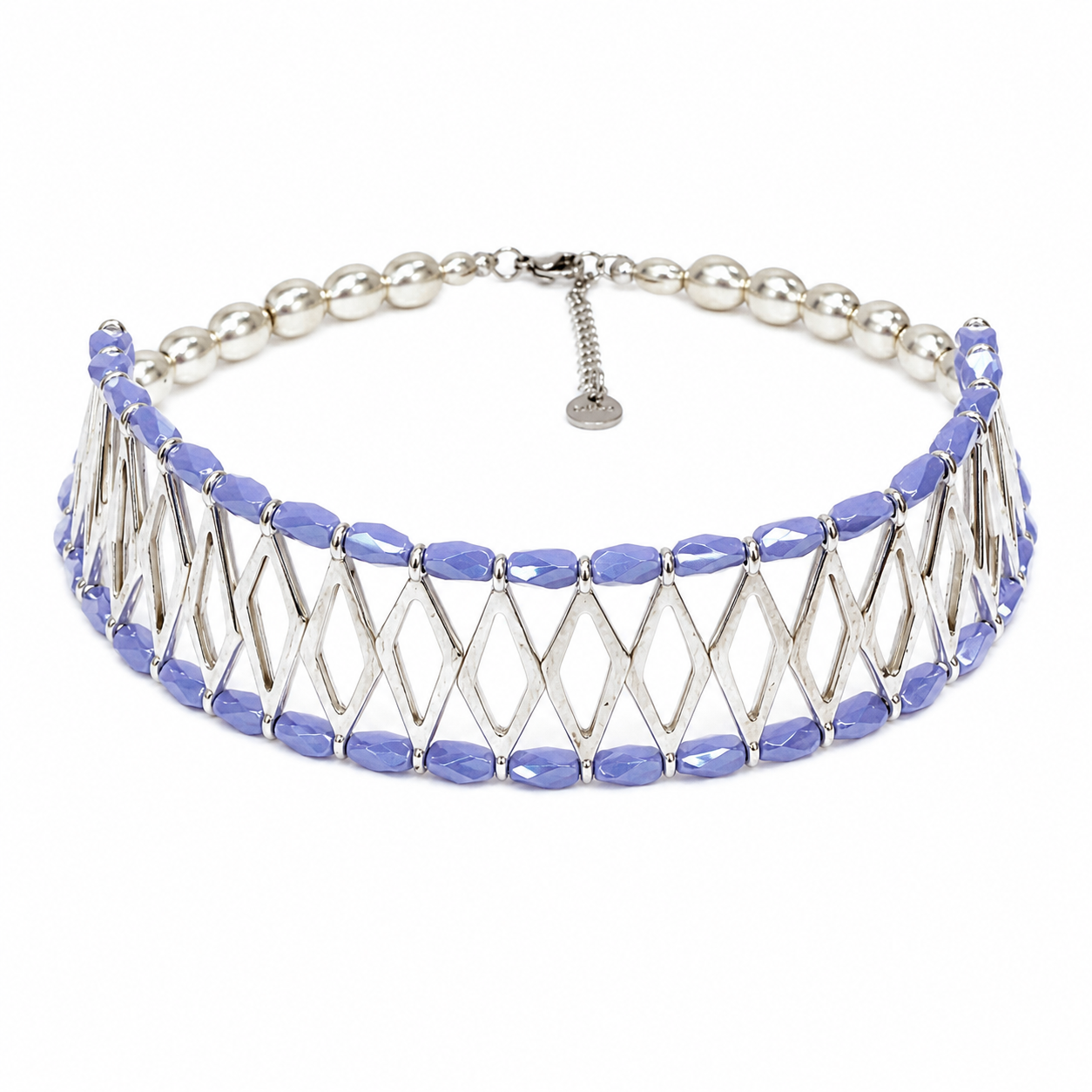 Sky Blue Crystal Handmade Choker