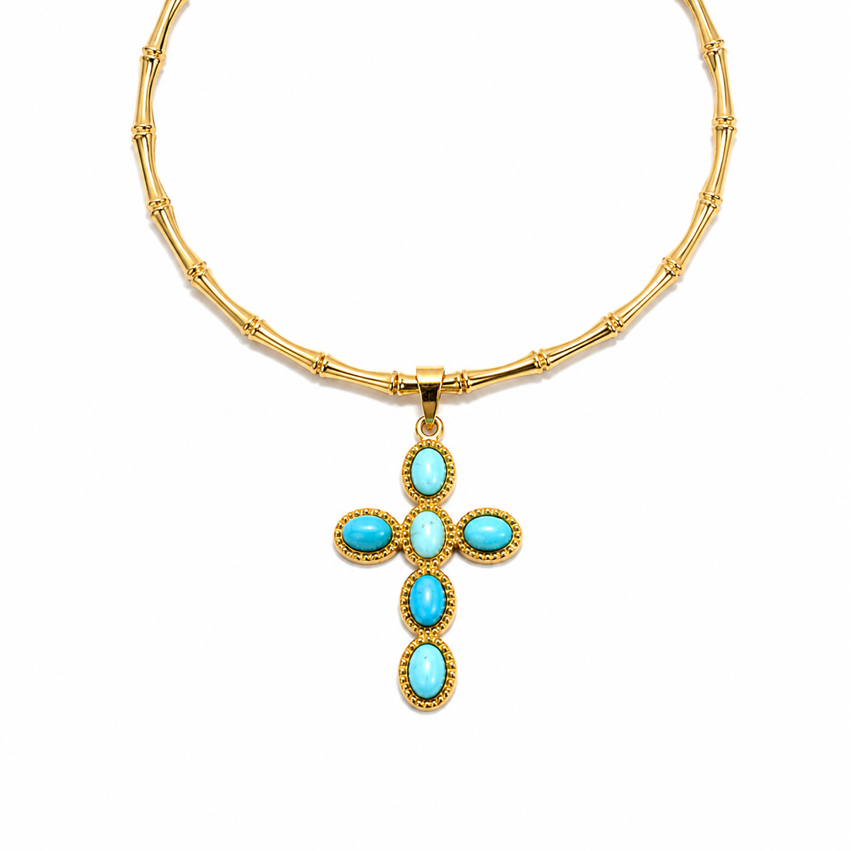 Bamboo Cross Necklace