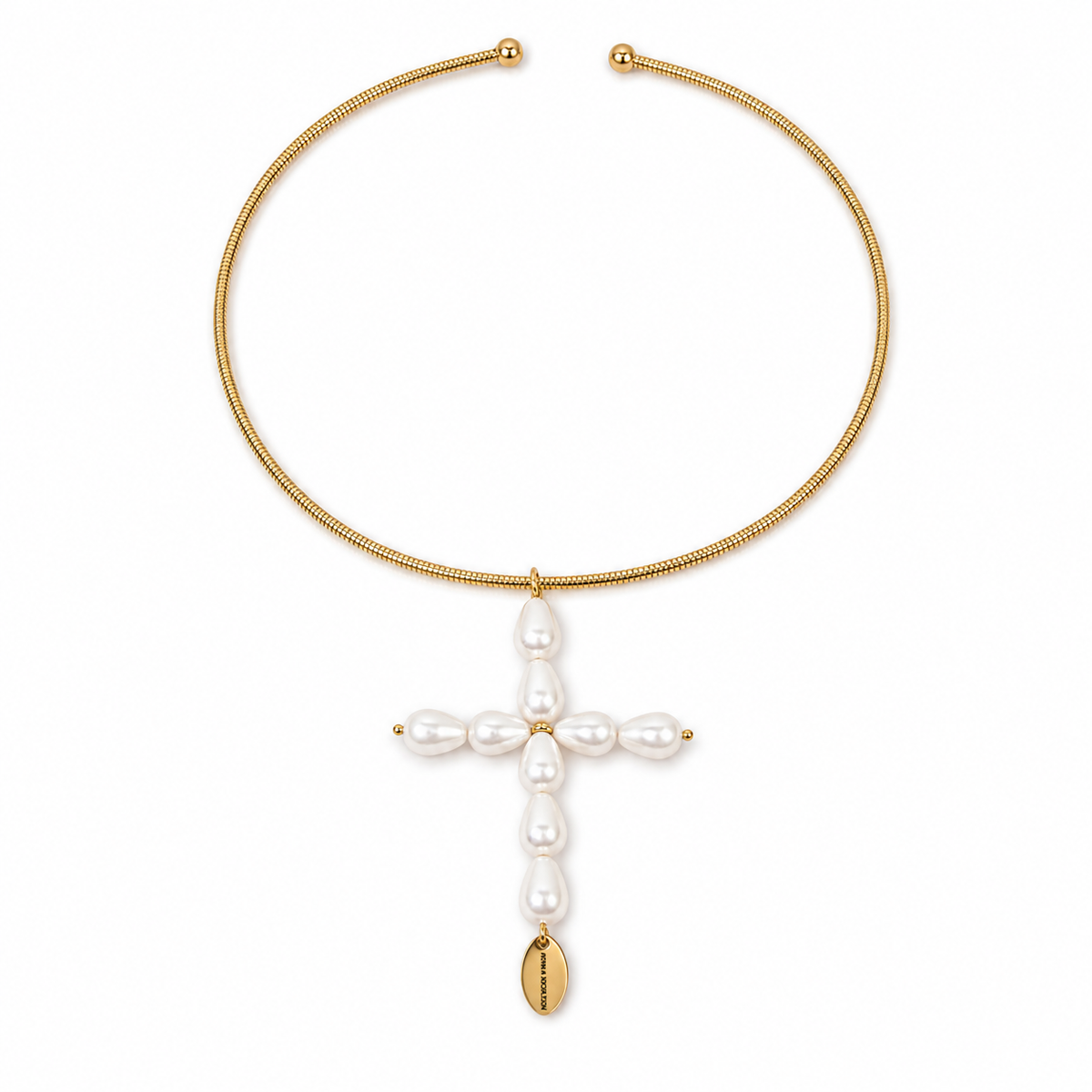 Pearl Cross Choker