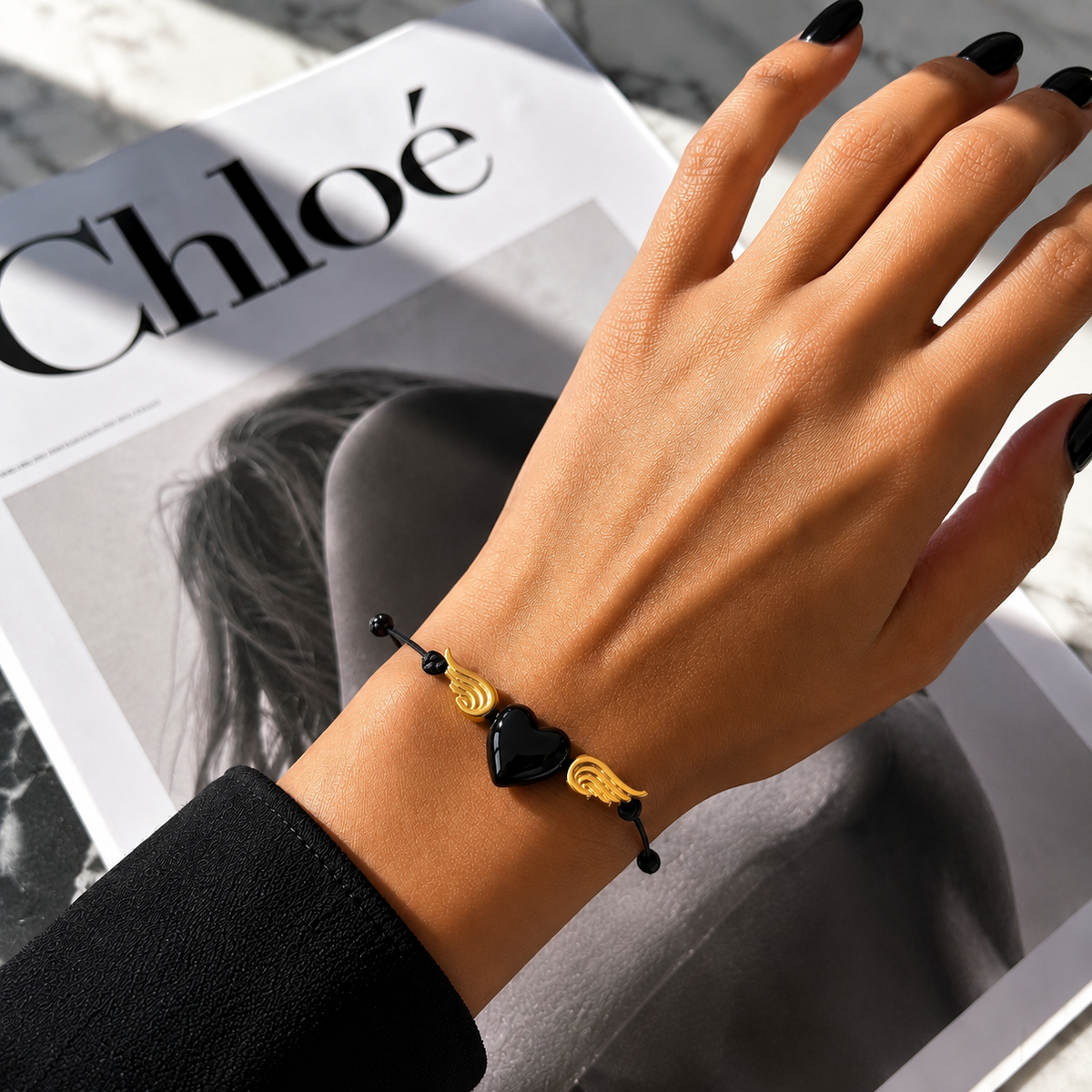 Angel Heart black Bracelet