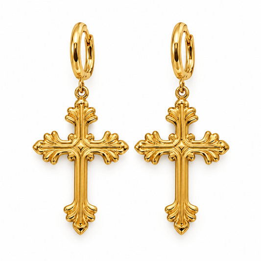 Ornate Cross Earrings