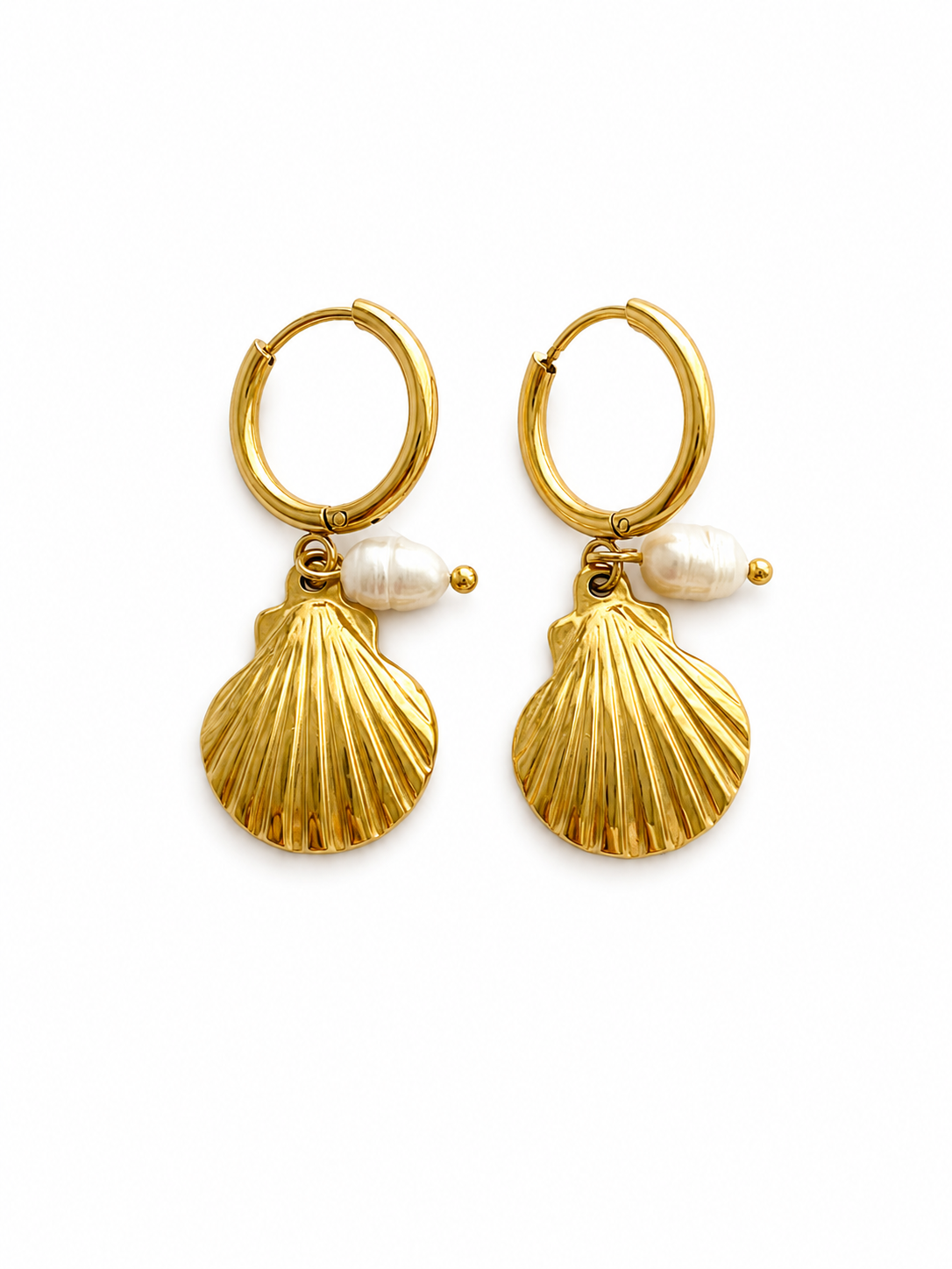 Pearl Shell Hoops