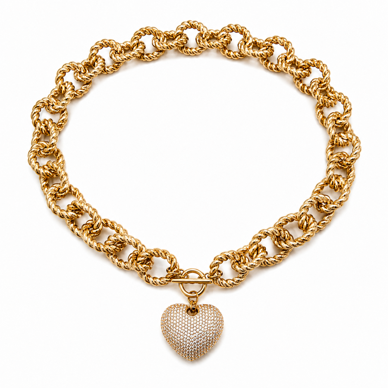 Golden Heart Chain Necklace