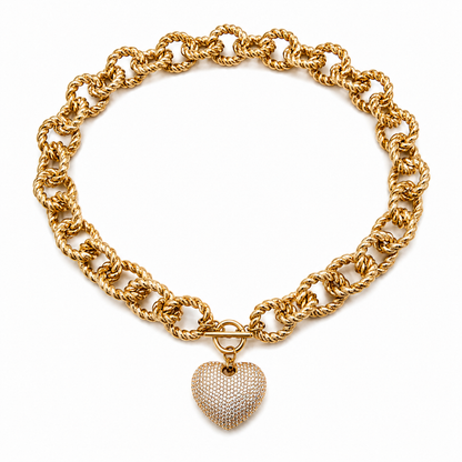 Golden Heart Chain Necklace