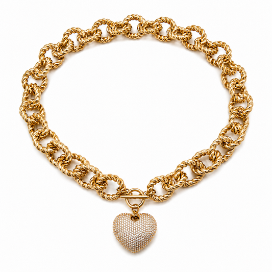 Golden Heart Chain Necklace
