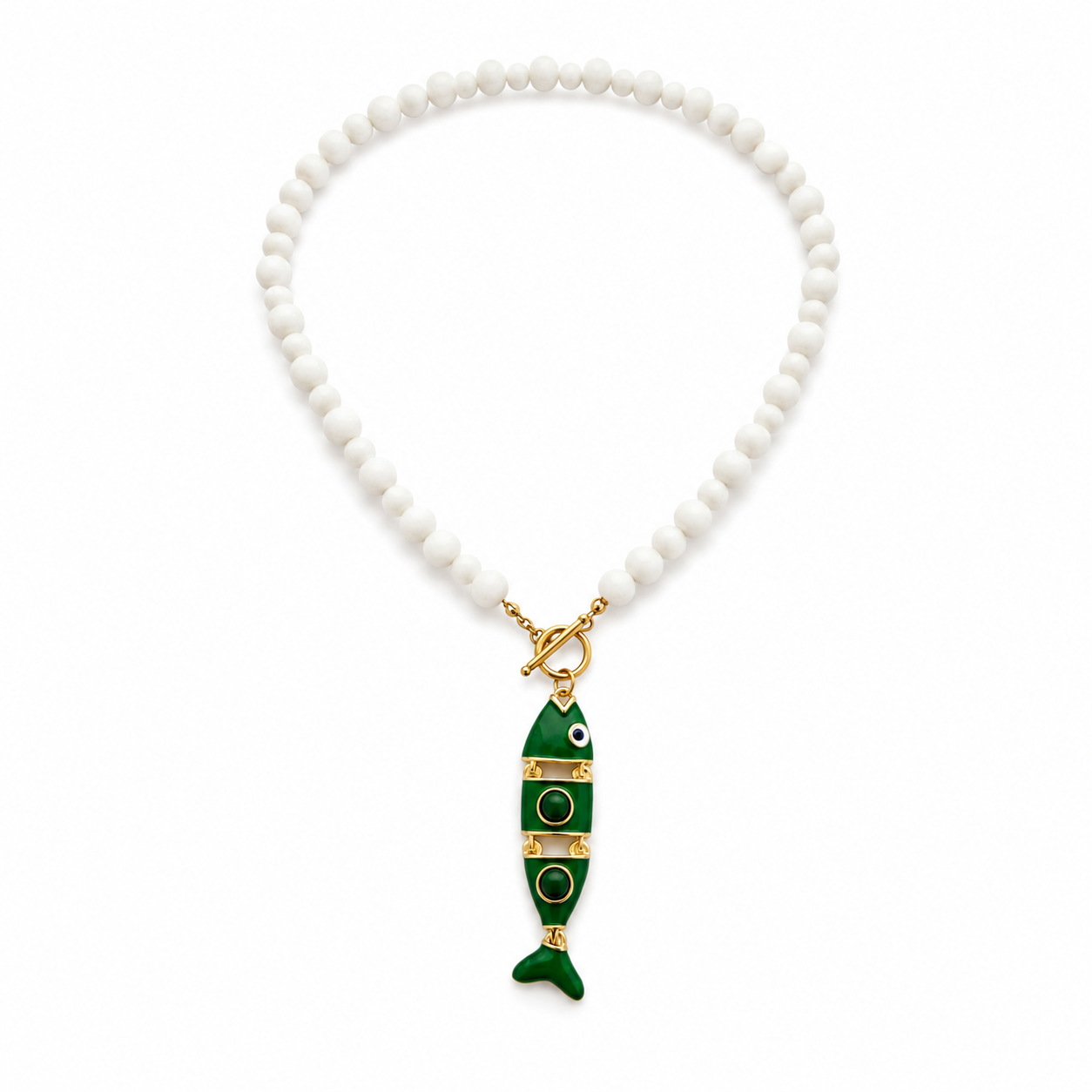 Emerald Fish Necklace