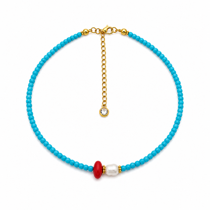 Coral Pearl Anklet