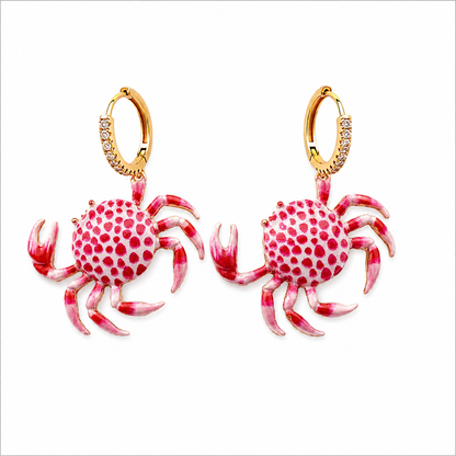 Pink Crab Earrings
