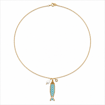 Aegean Pearl Fish Necklace