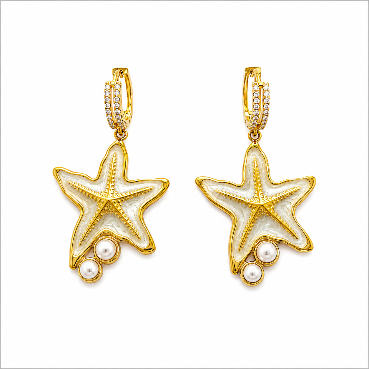 Pearl Starfish Earrings