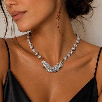 Angel Wings Riviera Necklace Silver