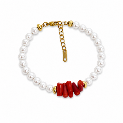 Coral Pearl Anklet