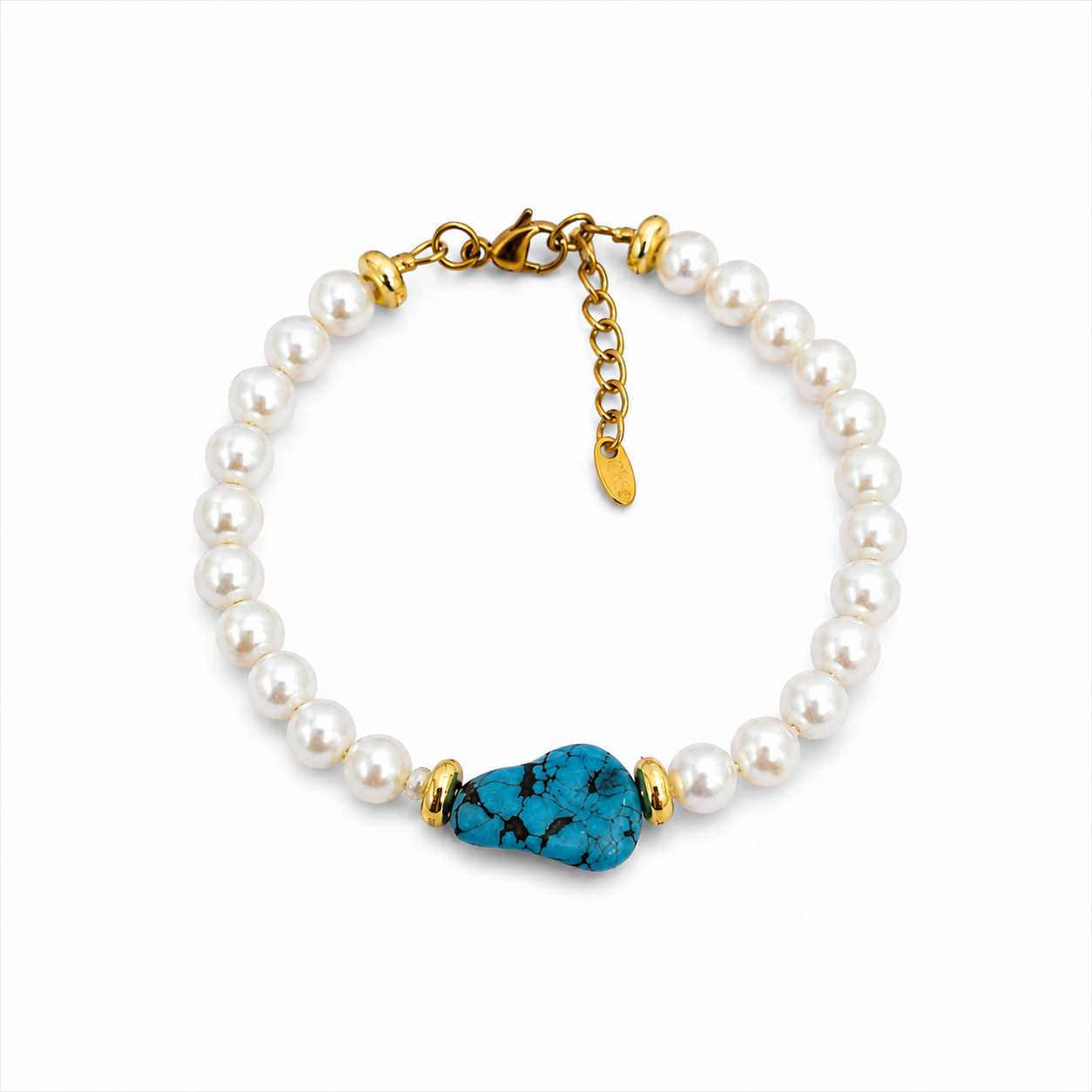 Turquoise Pearl Anklet