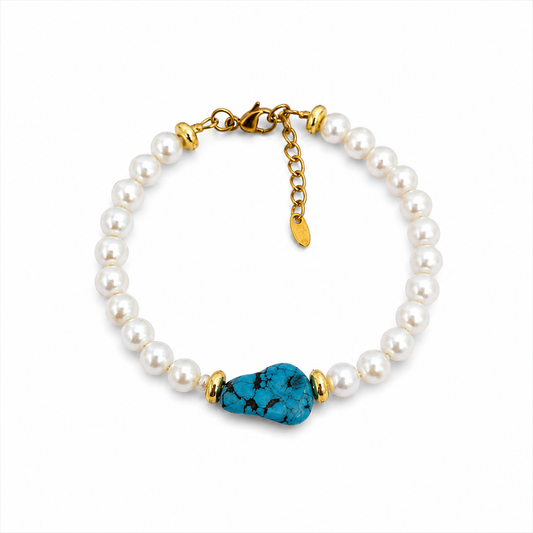 Turquoise Pearl Anklet