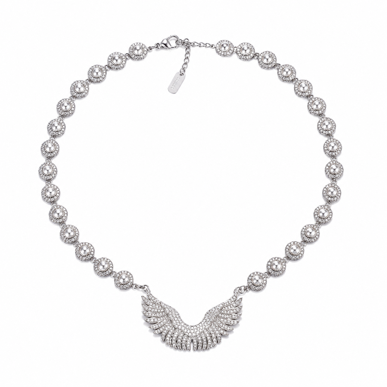 Angel Wings Riviera Necklace Silver