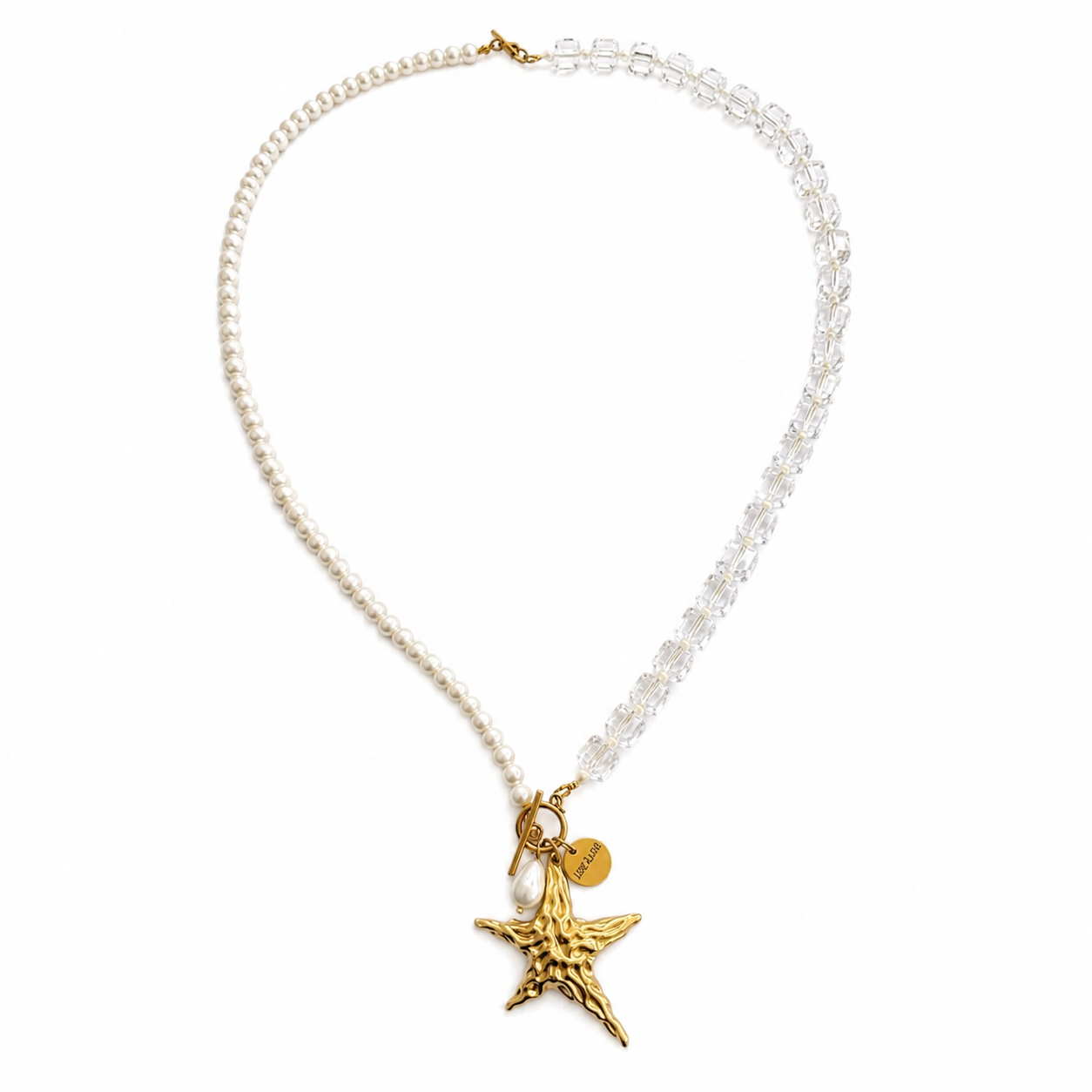 Golden Starfish Pearl Necklace
