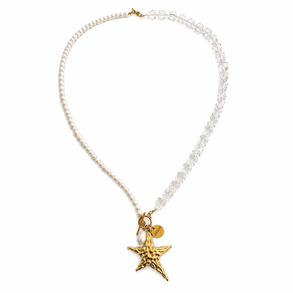 Golden Starfish Pearl Necklace
