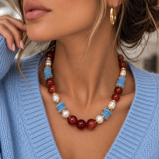 Blue & Caramel necklace