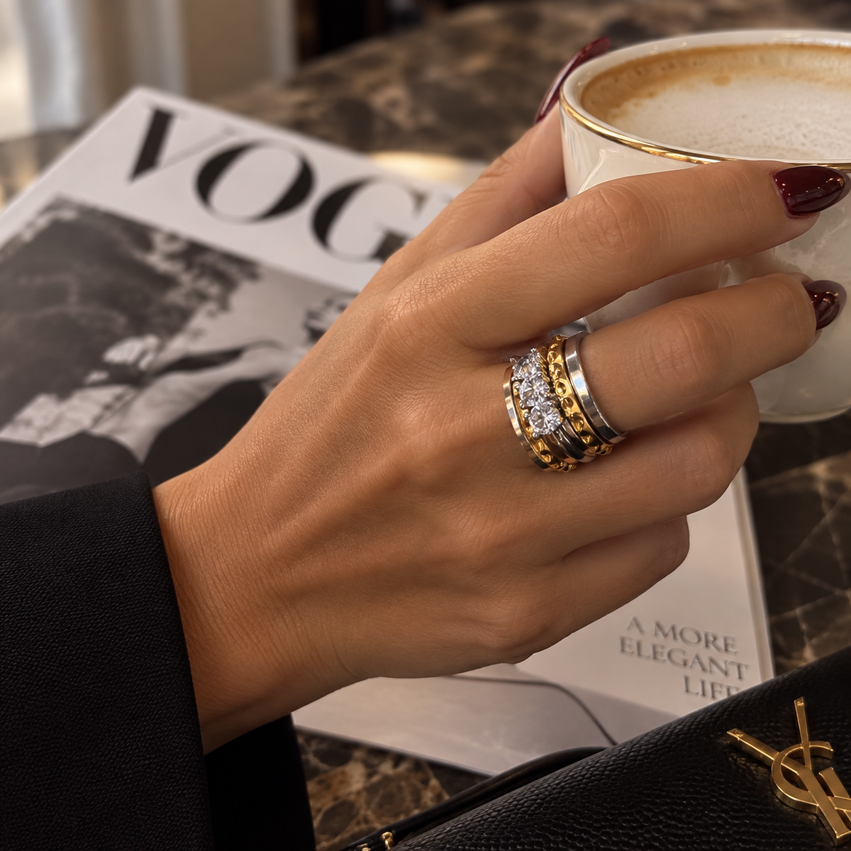 Triple Crystal Ring