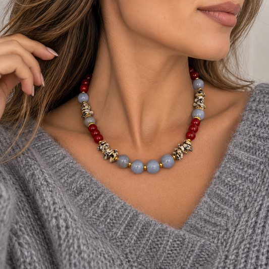 Ruby Dalmatian necklace