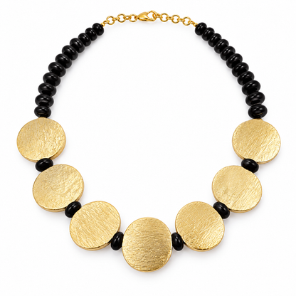 Golden Wood Statement Necklace