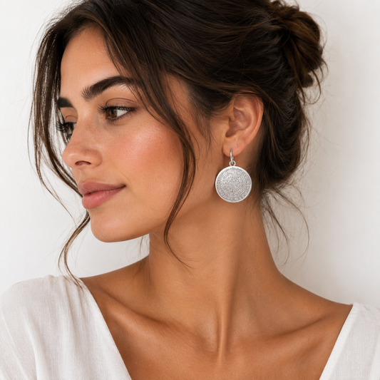 Phaistos Disc Earrings – Silver