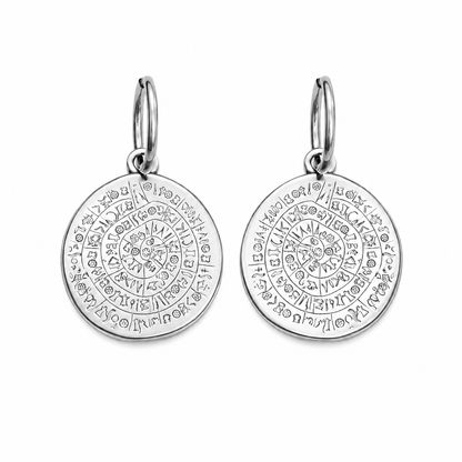 Phaistos Disc Earrings – Silver