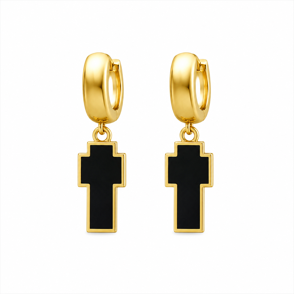 Cross Noir Earrings