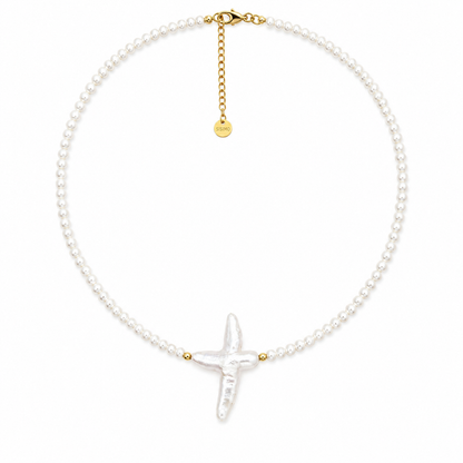 Pearl Cross Grace Necklace