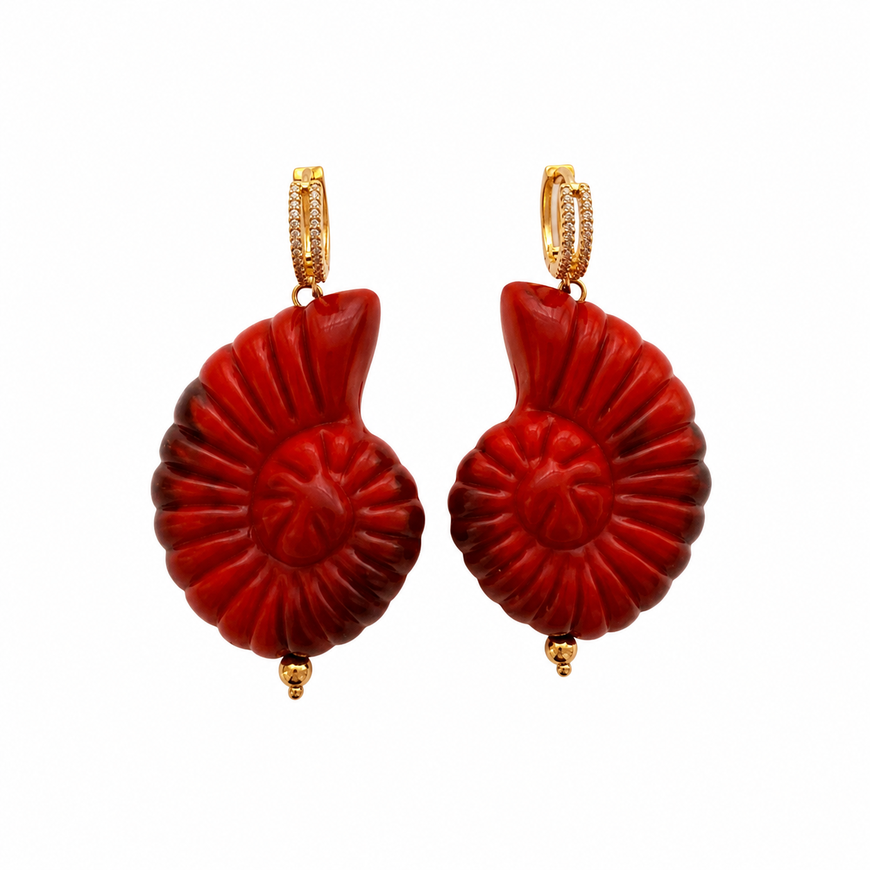 Red Nautilus Hoops