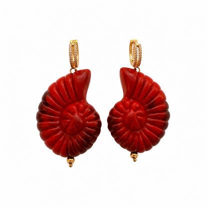 Red Nautilus Hoops