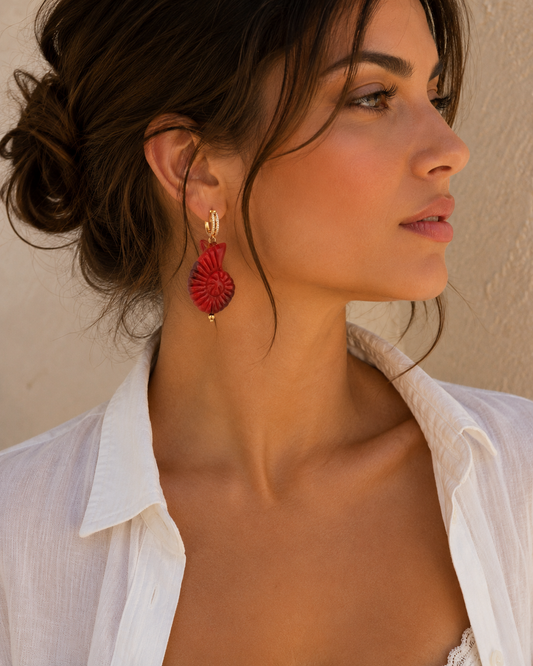 Red Nautilus Hoops