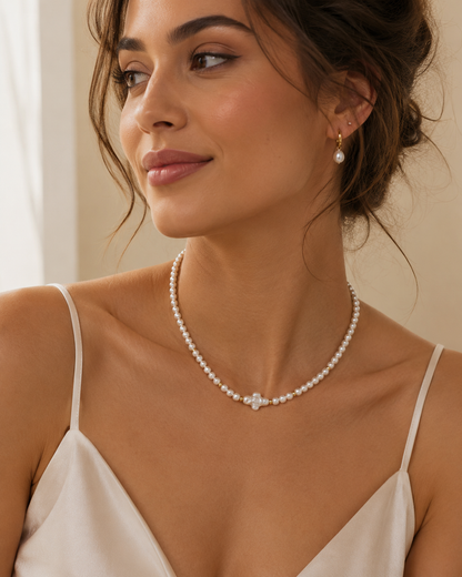 Pearl Cross Necklace