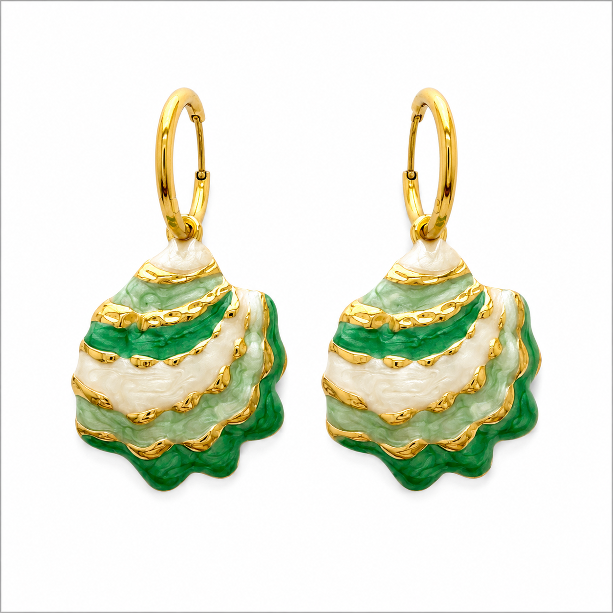 Mint Oyster Earrings