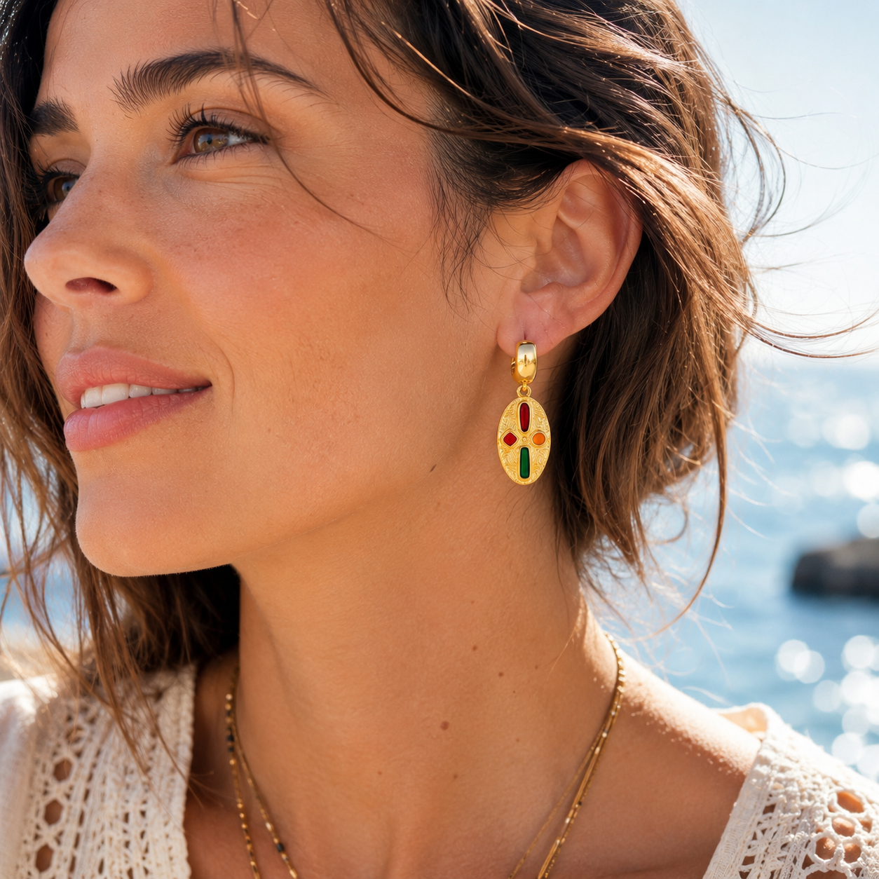 Mosaic Gold Earrings