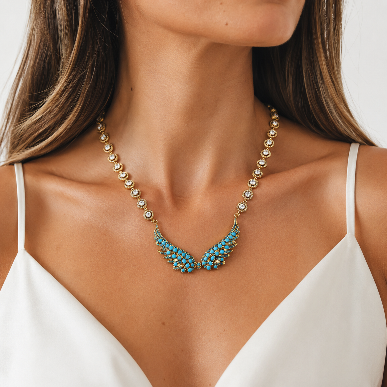 Angel Wings Crystal Necklace