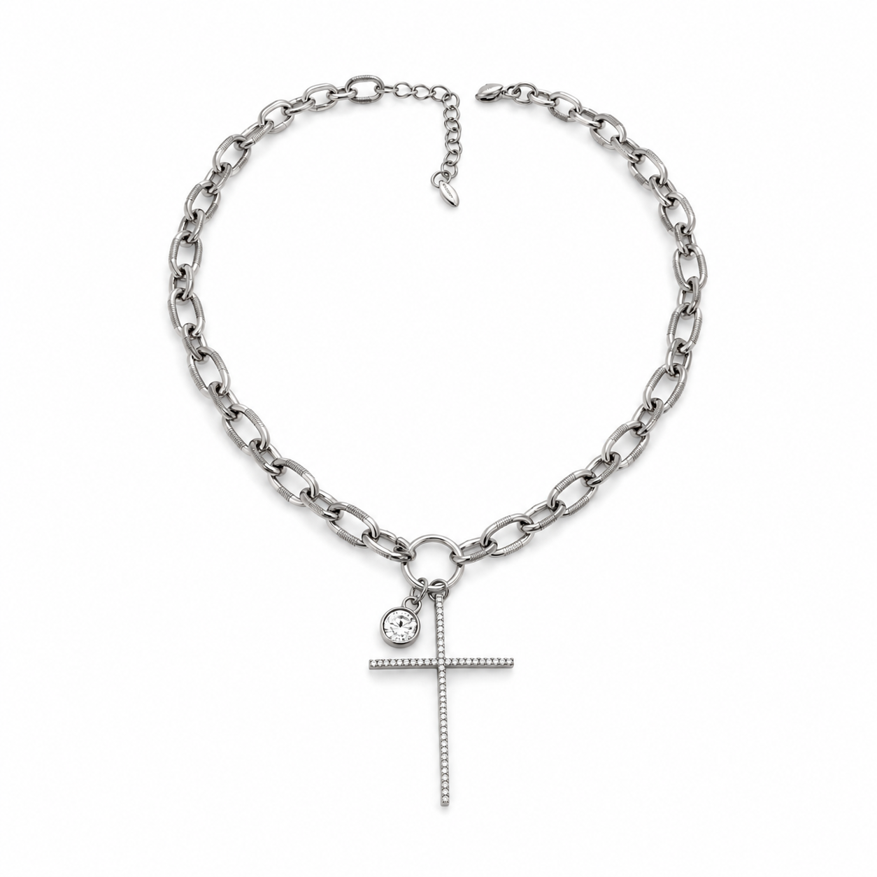 Faith Cross Steel Necklace