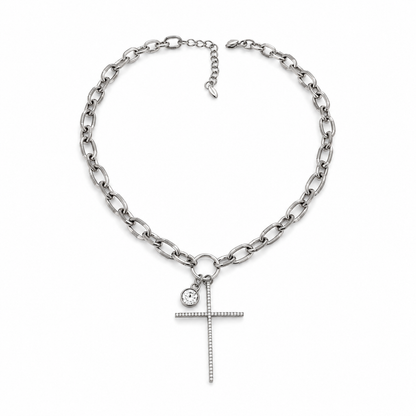 Faith Cross Steel Necklace