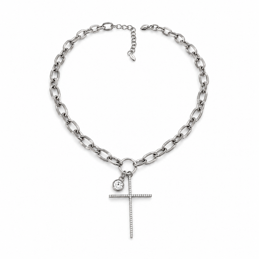 Faith Cross Steel Necklace