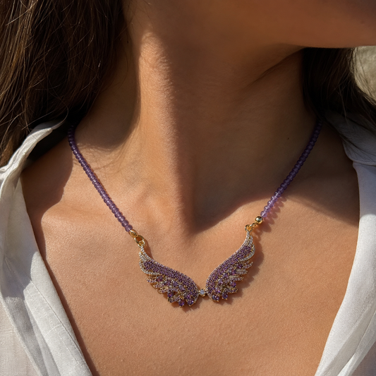 Amethyst Wings Necklace