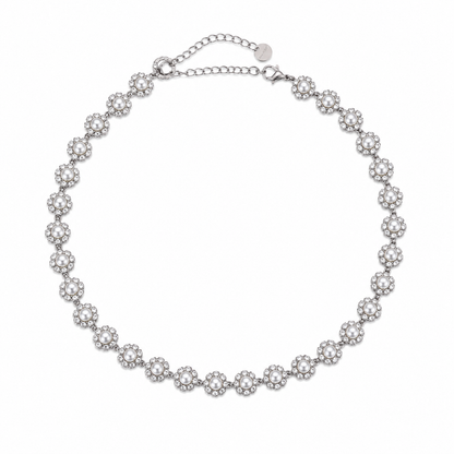Pearl Silver Blossom Choker